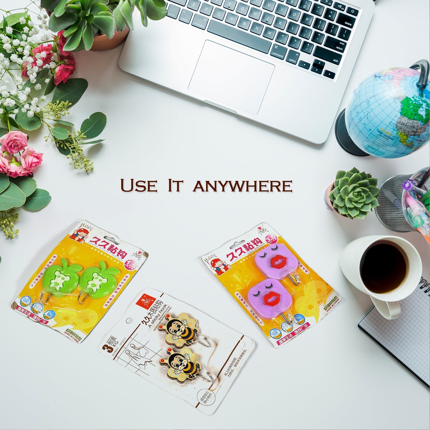 Versatile adhesive wall hooks Versatile adhesive wall hooks